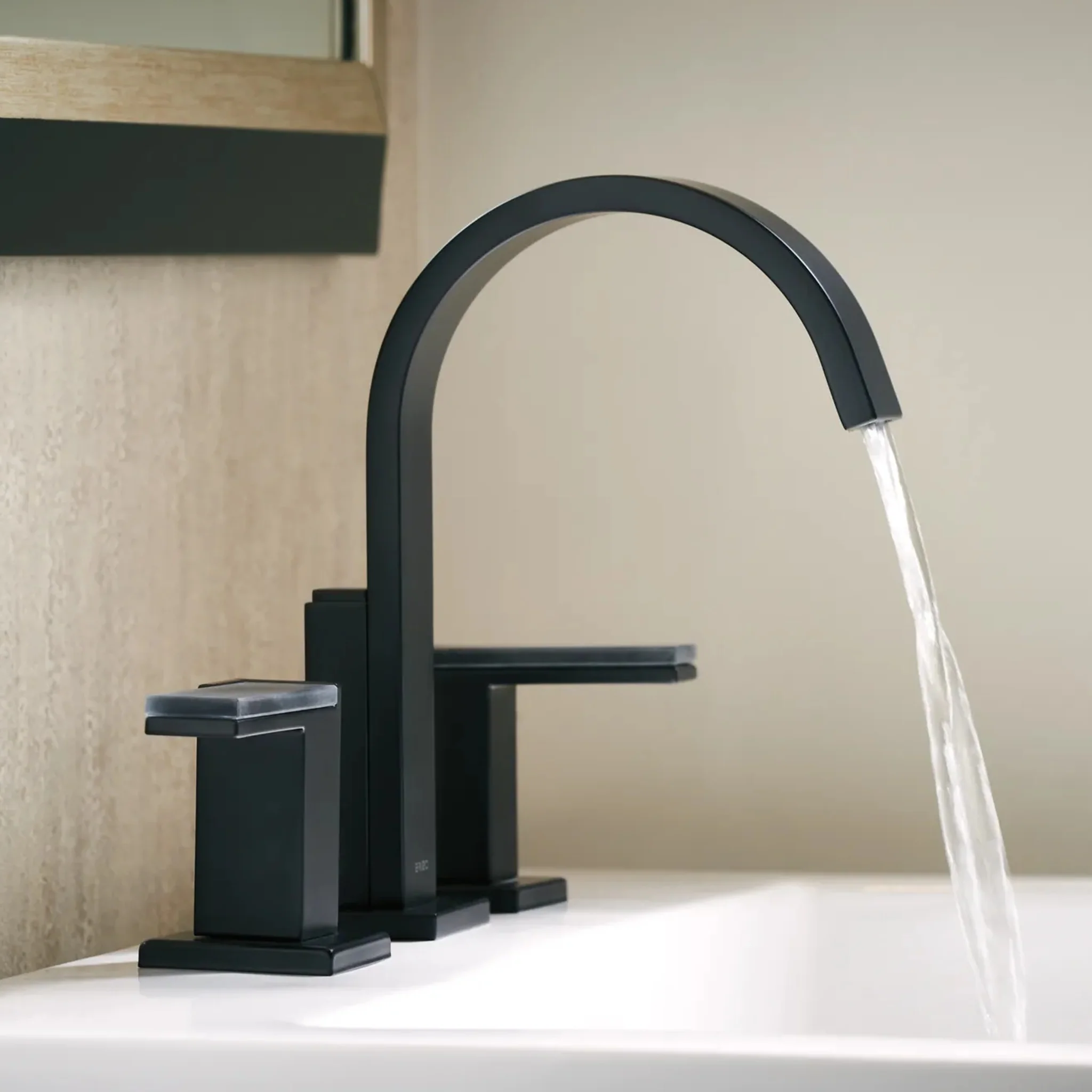 SIDERNA WIDESPREAD LAVATORY AND BIDET SOLAR GRAY GLASS LEVER HANDLE KIT - Image 2