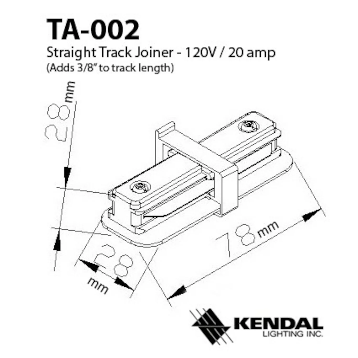 STRAIGHT TRACK CONNECTOR, TA002 - Image 3
