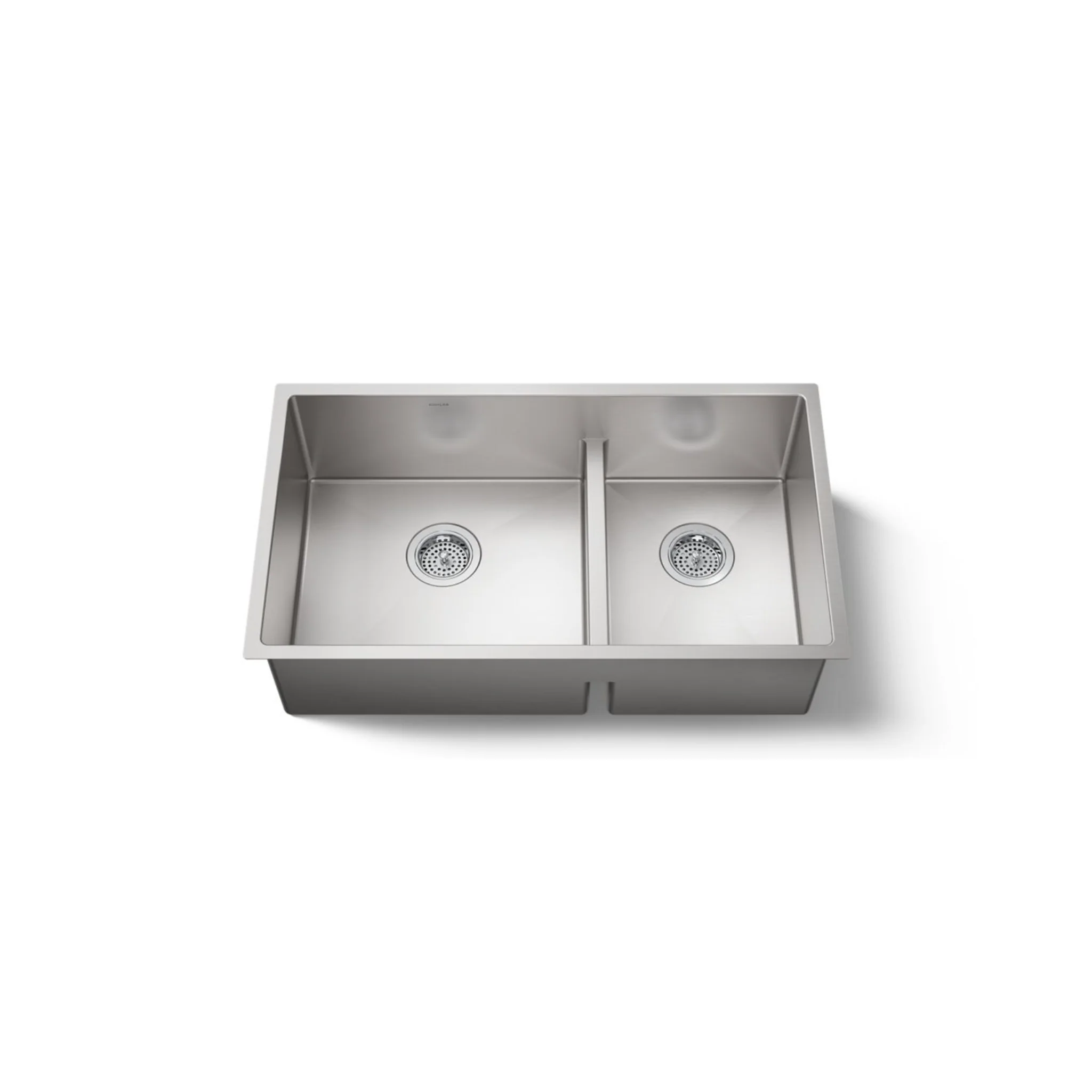 STRIVE® 32 X 18-5/16 X 9-5/16 INCHES SMART DIVIDE® UNDER-MOUNT LARGE/MEDIUM DOUBLE-BOWL KITCHEN SINK WITH SINK RACK