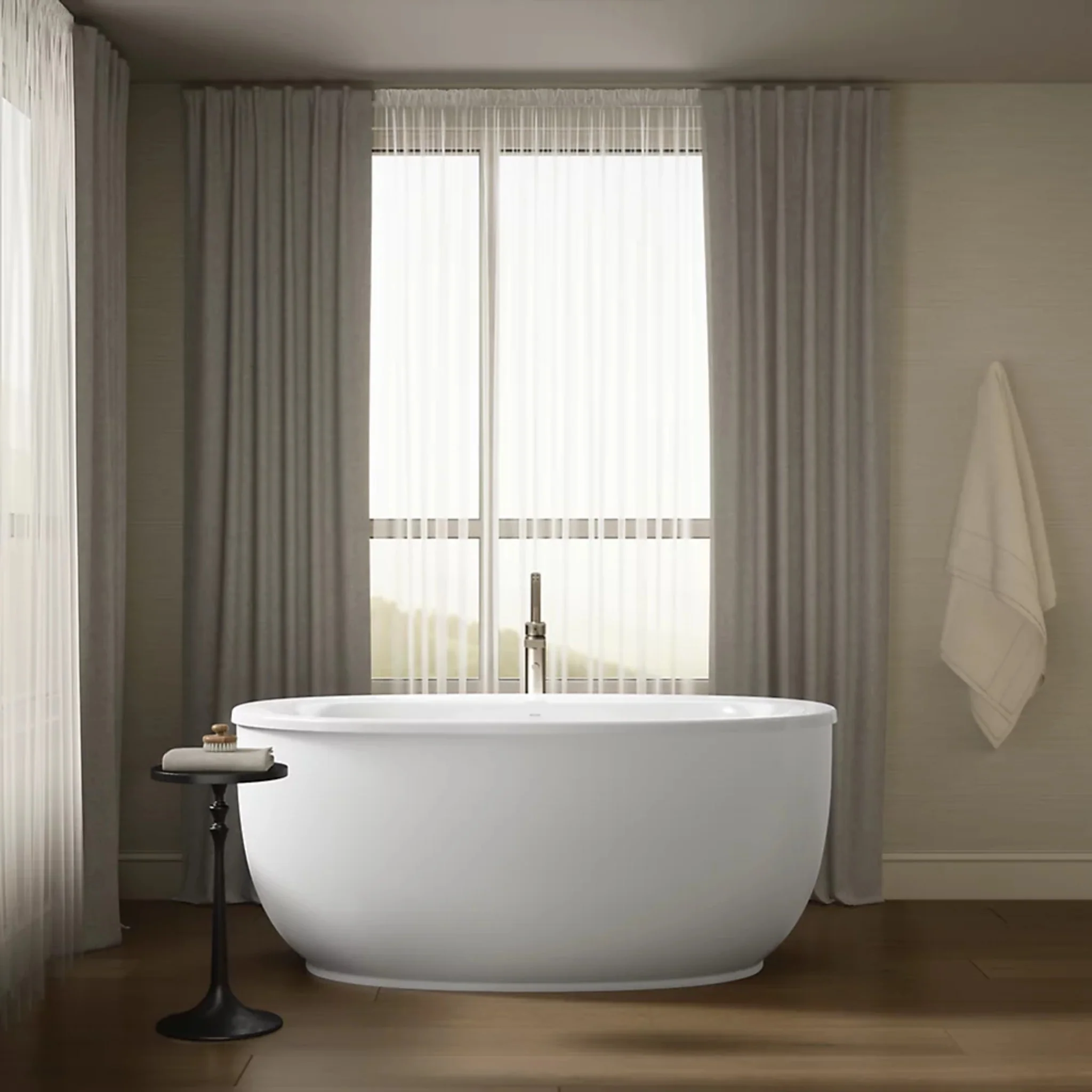 SUNSTRUCK 60 X 34 INCHES FREESTANDING BATHTUB WITH FLUTED SHROUD - Image 4