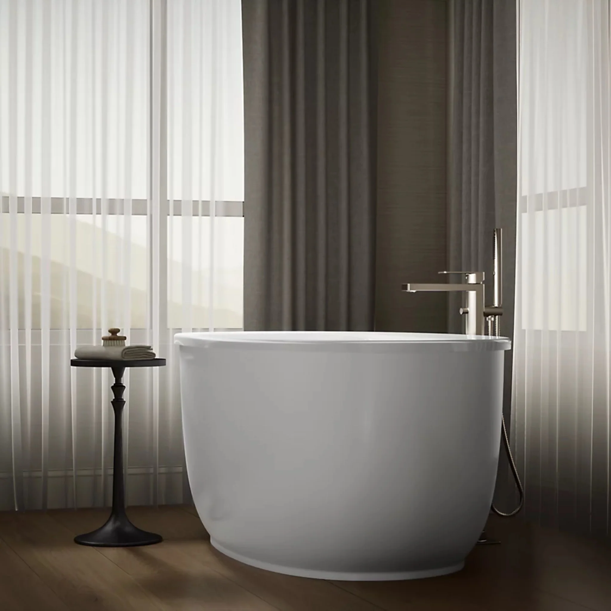 SUNSTRUCK 60 X 34 INCHES FREESTANDING BATHTUB WITH FLUTED SHROUD - Image 5