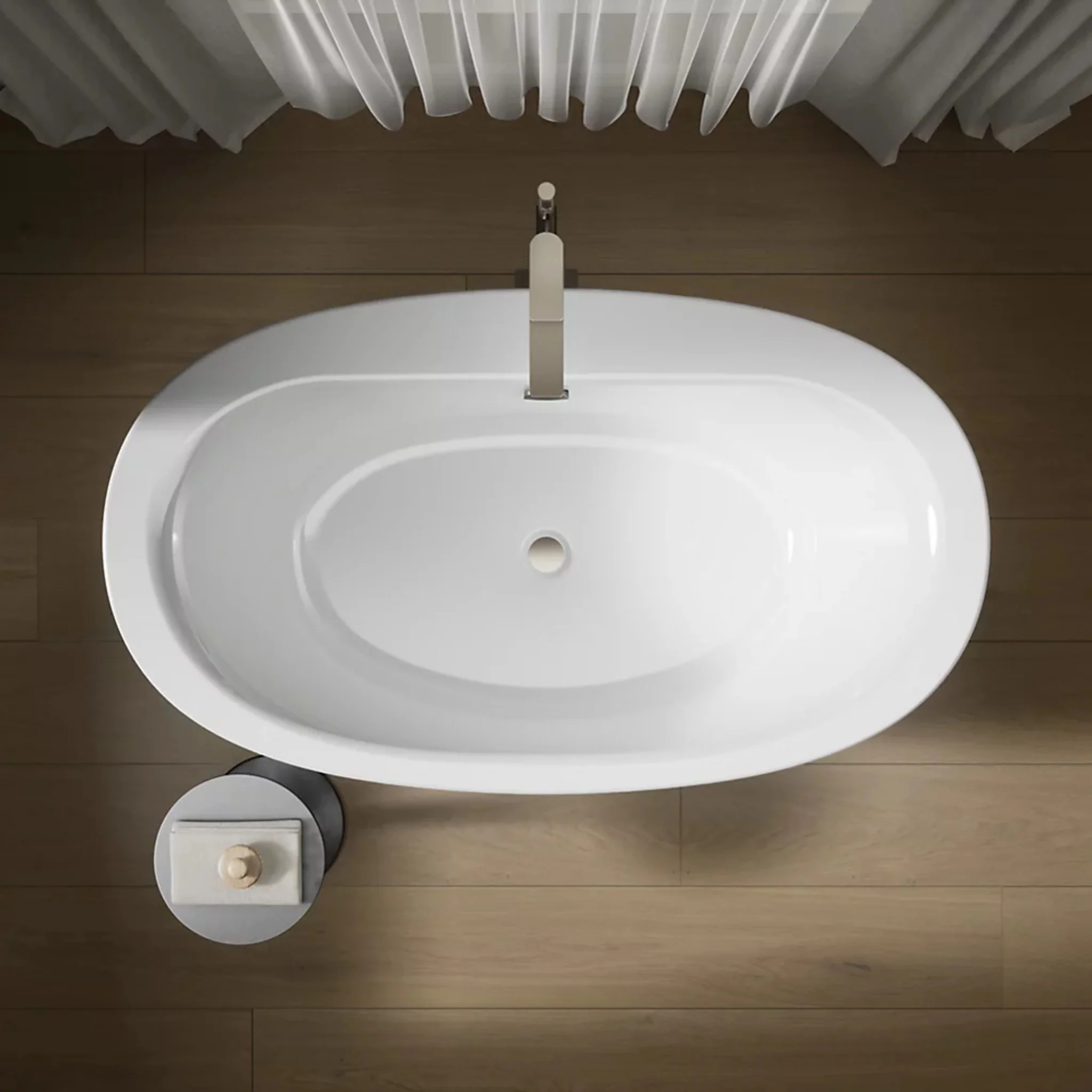 SUNSTRUCK 60 X 34 INCHES FREESTANDING BATHTUB WITH FLUTED SHROUD - Image 6