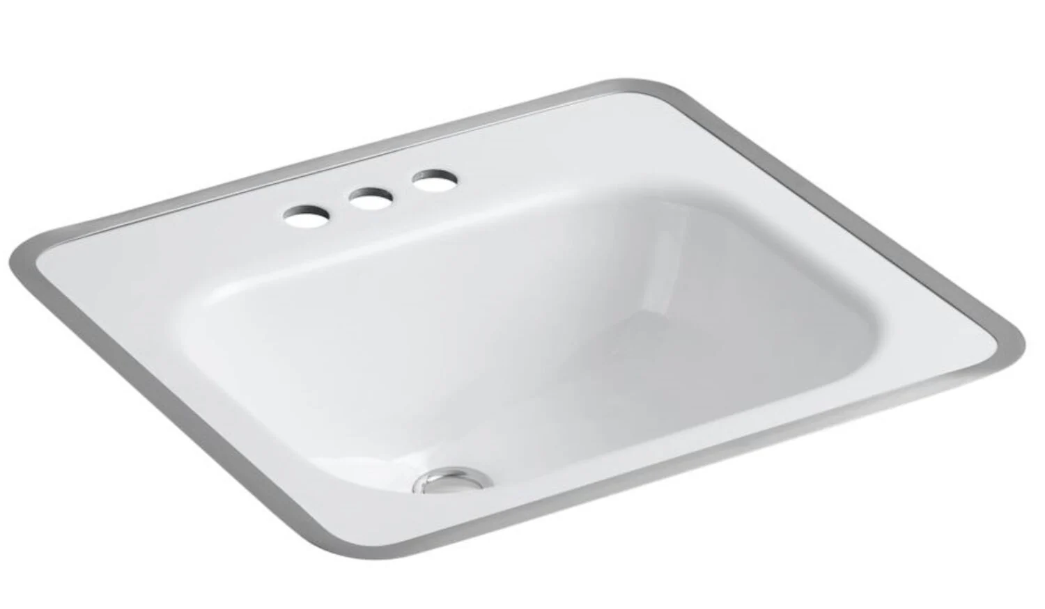 TAHOE® DROP IN BATHROOM SINK WITH METAL FRAME AND 4-INCH CENTERSET FAUCET HOLES