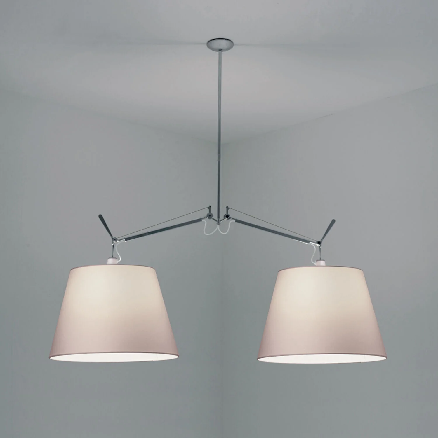 TOLOMEO DOUBLE SHADE SUSPENSION WITH 17-INCH DIFFUSER