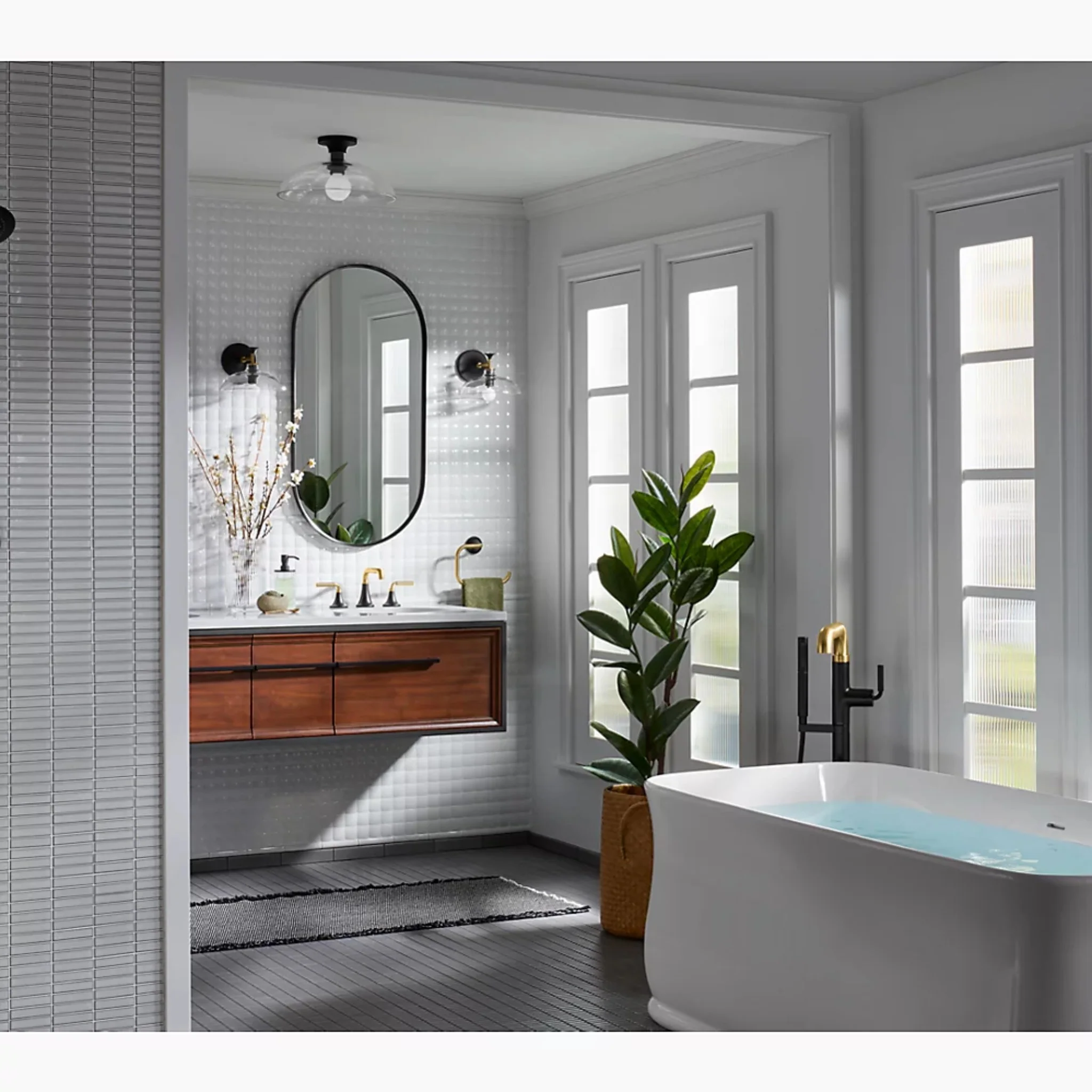 TONE FLOOR MOUNT BATH FILLER TRIM WITH HANDSHOWER - Image 15