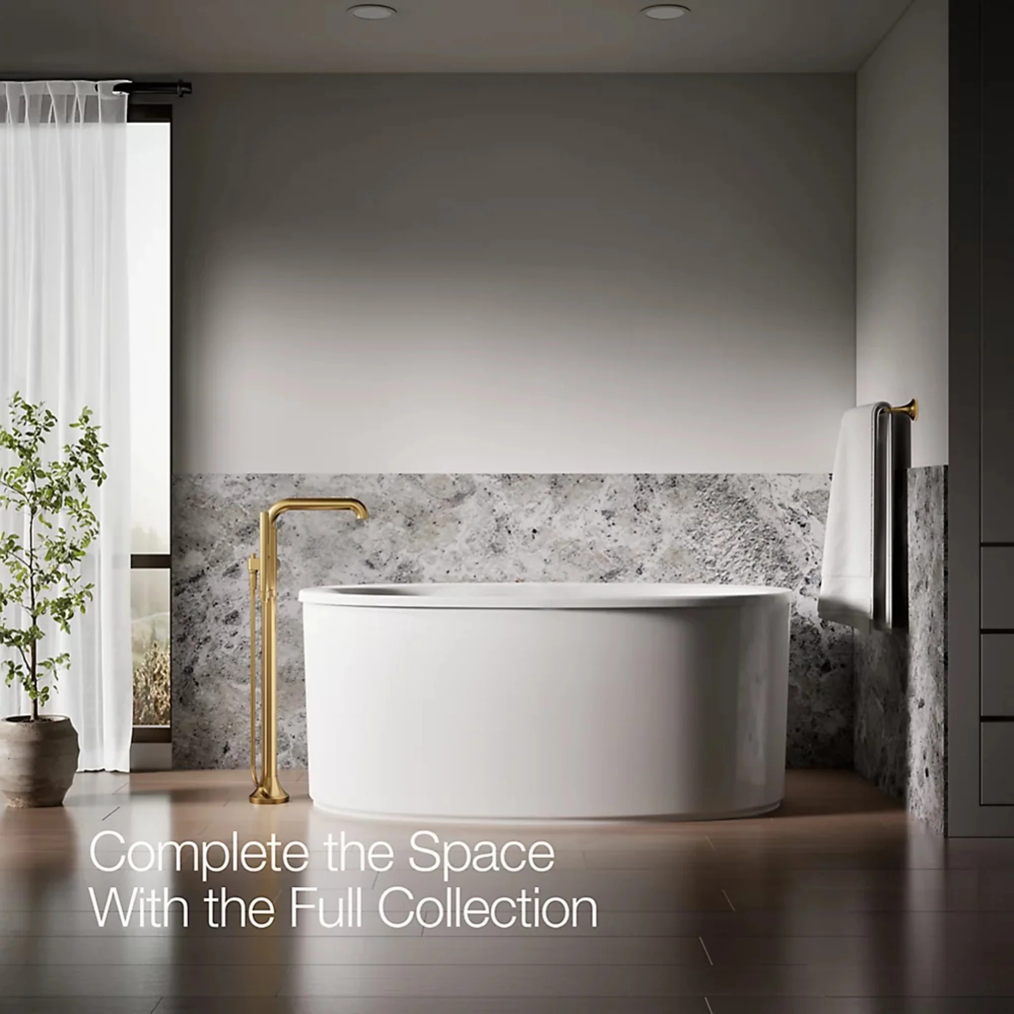 TONE FLOOR MOUNT BATH FILLER TRIM WITH HANDSHOWER - Image 18