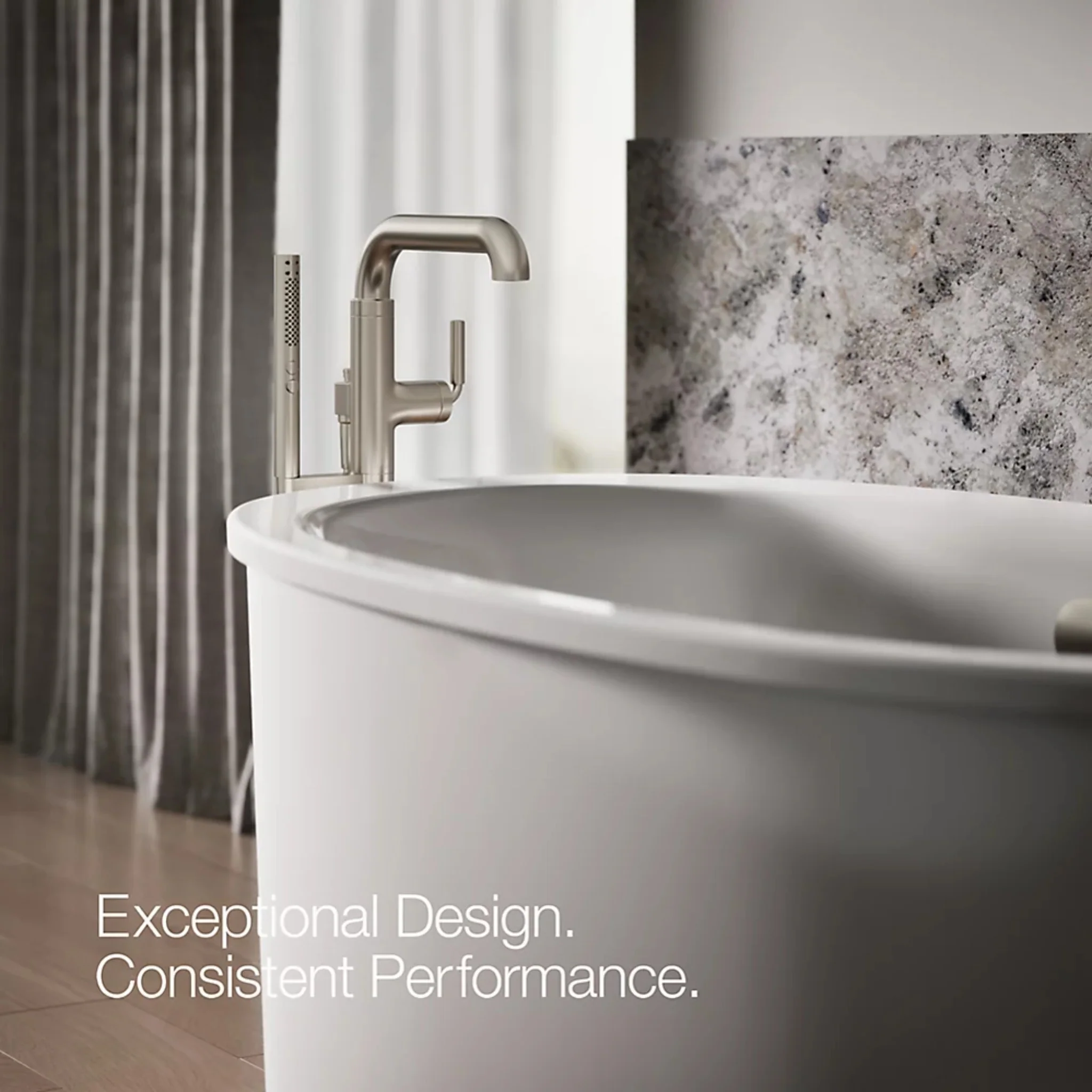 TONE FLOOR MOUNT BATH FILLER TRIM WITH HANDSHOWER - Image 21