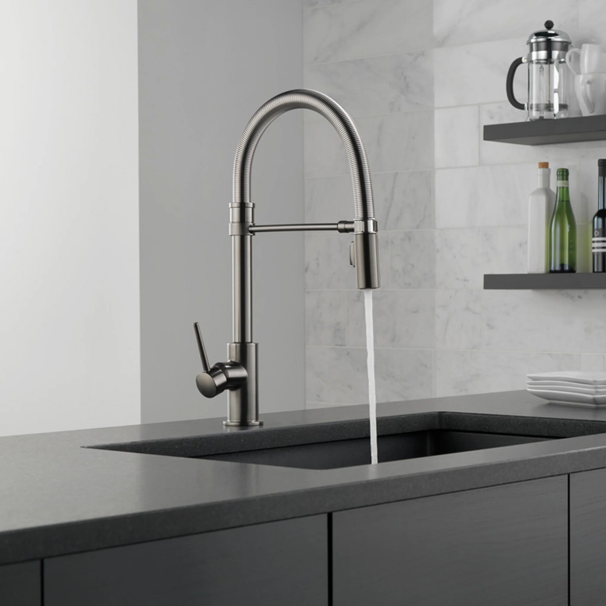 TRINSIC® SINGLE HANDLE PULL-DOWN KITCHEN FAUCET WITH SPRING SPOUT - Image 2