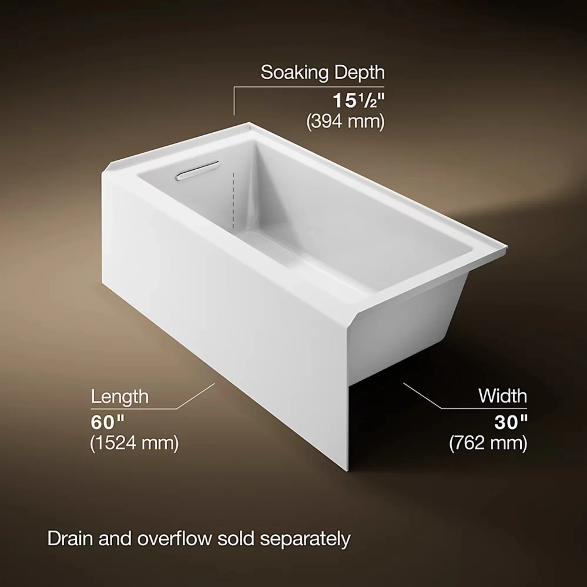 UNDERSCORE RECTANGLE 60 X 30 INCHES ALCOVE BATHTUB WITH INTEGRAL APRON AND FLANGE - Image 14