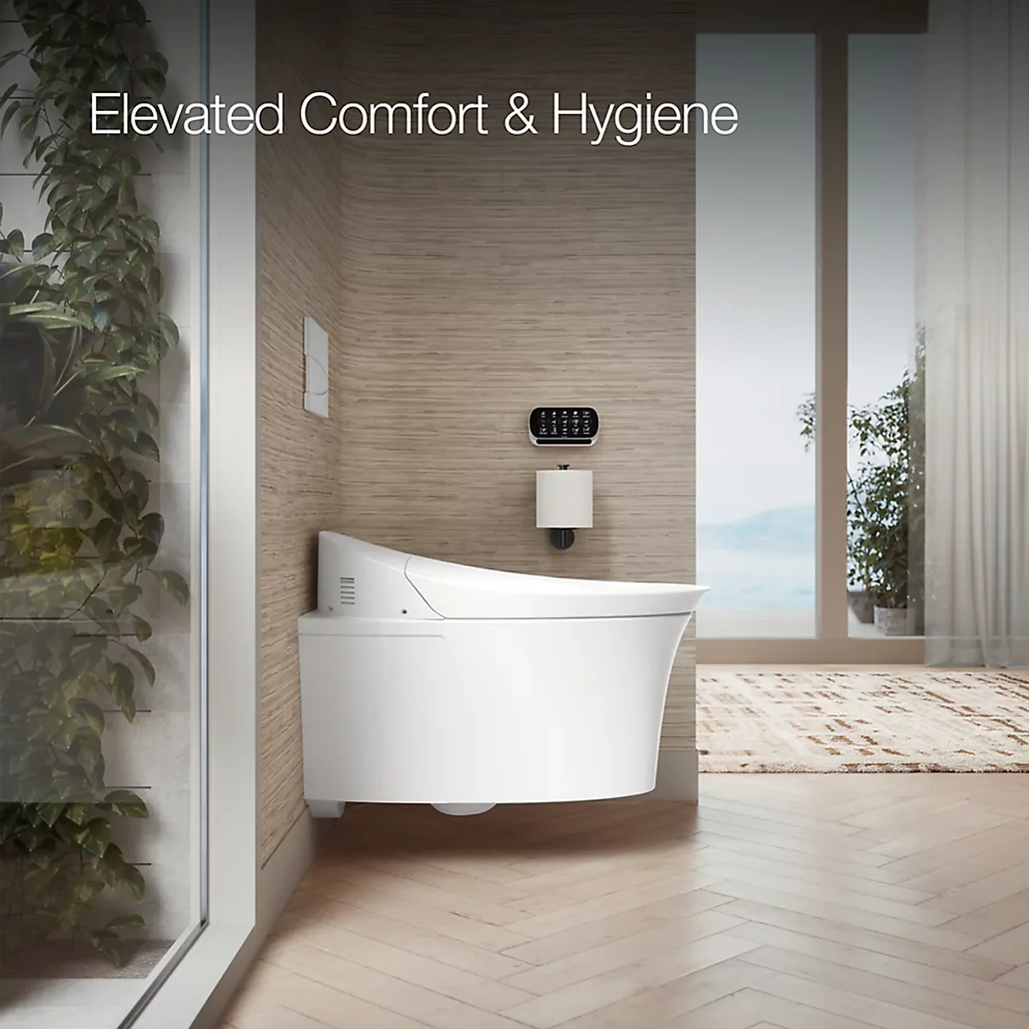 VEIL WALL-HUNG COMPACT ELONGATED SMART TOILET BOWL, DUAL FLUSH - Image 4