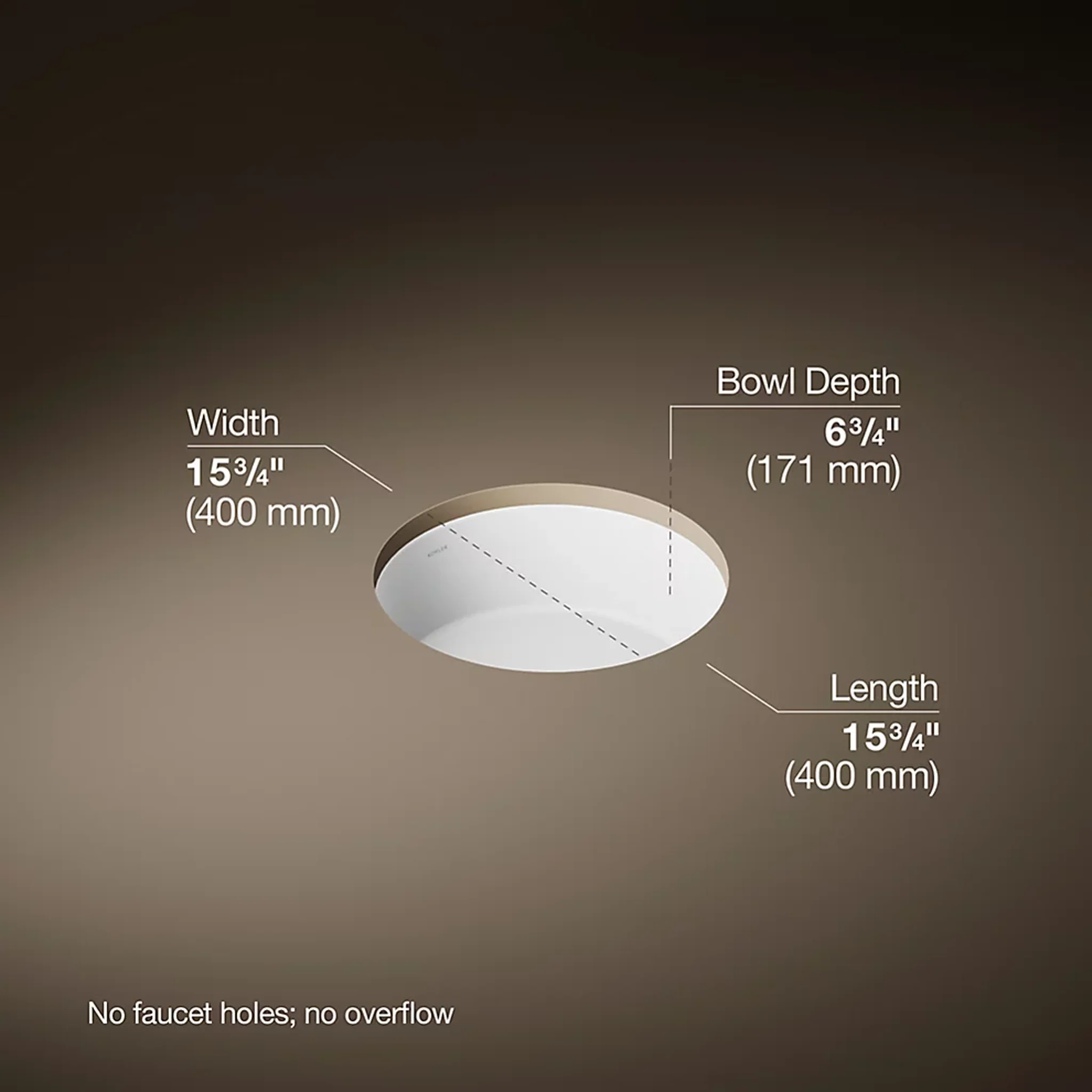 VERTICYL® ROUND UNDERMOUNT BATHROOM SINK - Image 4