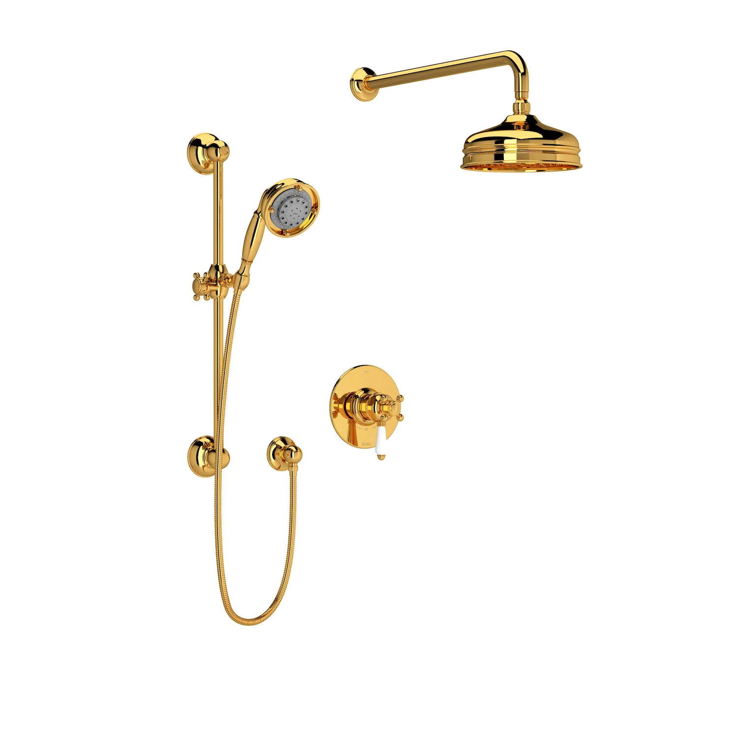 VIAGGIO 1/2" THERMOSTATIC & PRESSURE BALANCE 3 FUNCTION SYSTEM TRIM WITH INTEGRATED VOLUME CONTROL (PORCELAIN LEVER) - Image 2