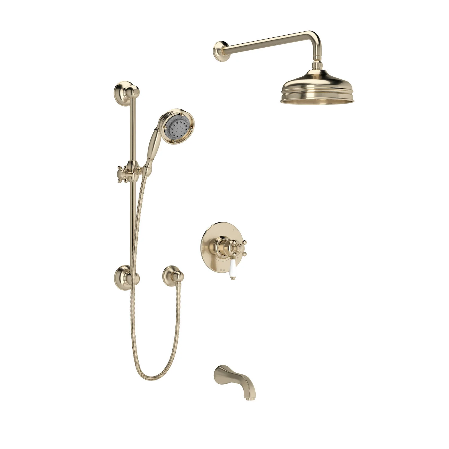 VIAGGIO 1/2" THERMOSTATIC & PRESSURE BALANCE 3 FUNCTION SYSTEM WITH INTEGRATED VOLUME CONTROL (PORCELAIN LEVER)
