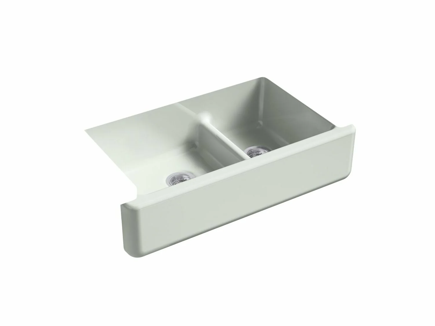 WHITEHAVEN® SELF-TRIMMING® SMART DIVIDE® 35-11/16 X 21-9/16 X 9-5/8 INCHES UNDER-MOUNT LARGE/MEDIUM DOUBLE-BOWL KITCHEN SINK WITH TALL APRON - Image 2