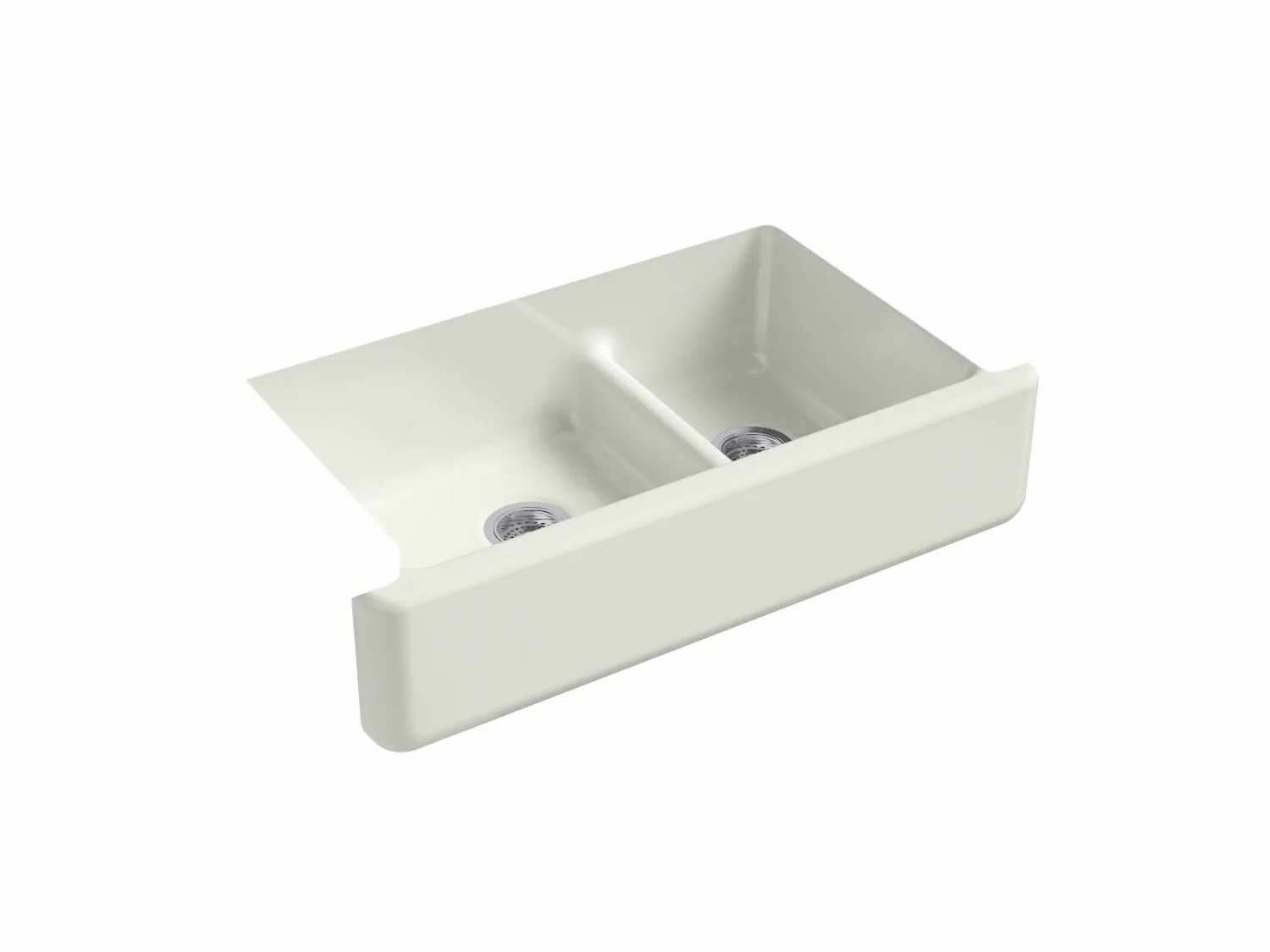 WHITEHAVEN® SELF-TRIMMING® SMART DIVIDE® 35-11/16 X 21-9/16 X 9-5/8 INCHES UNDER-MOUNT LARGE/MEDIUM DOUBLE-BOWL KITCHEN SINK WITH TALL APRON - Image 3