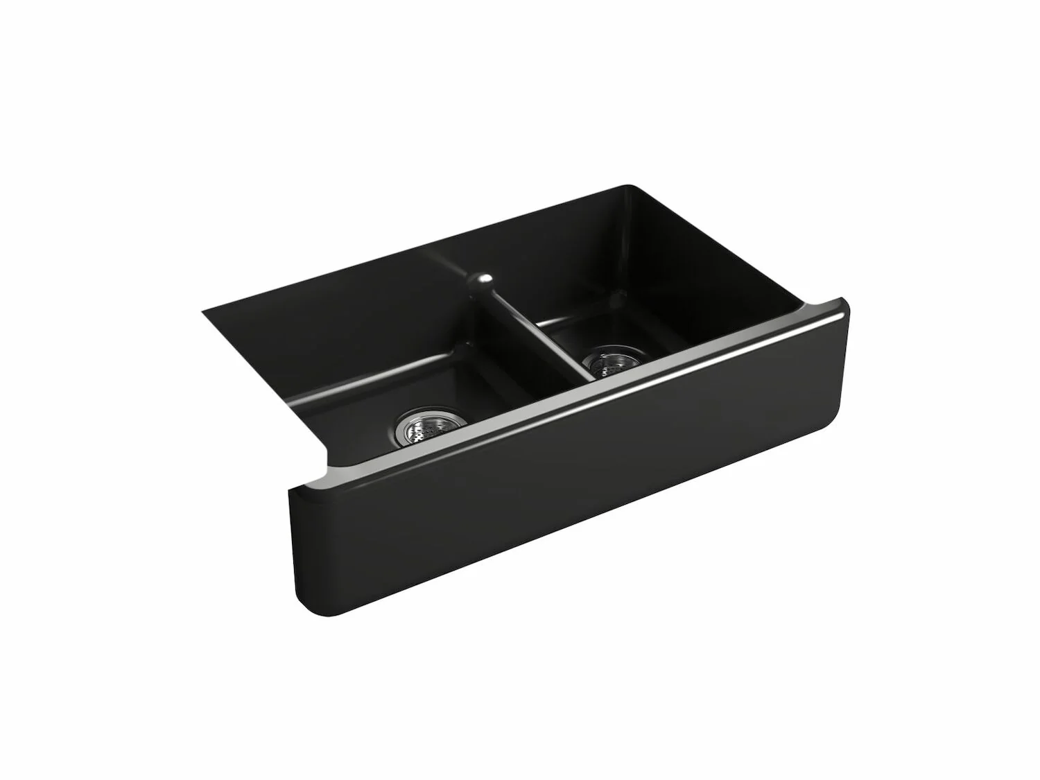 WHITEHAVEN® SELF-TRIMMING® SMART DIVIDE® 35-11/16 X 21-9/16 X 9-5/8 INCHES UNDER-MOUNT LARGE/MEDIUM DOUBLE-BOWL KITCHEN SINK WITH TALL APRON - Image 4
