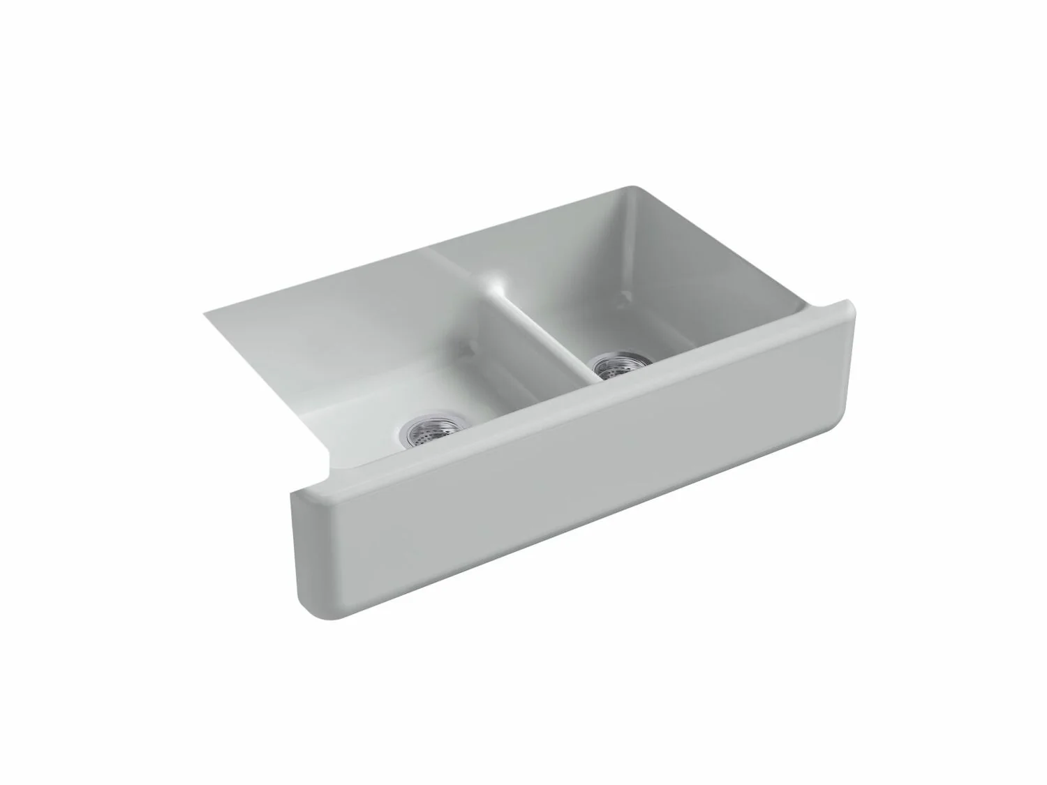 WHITEHAVEN® SELF-TRIMMING® SMART DIVIDE® 35-11/16 X 21-9/16 X 9-5/8 INCHES UNDER-MOUNT LARGE/MEDIUM DOUBLE-BOWL KITCHEN SINK WITH TALL APRON - Image 5