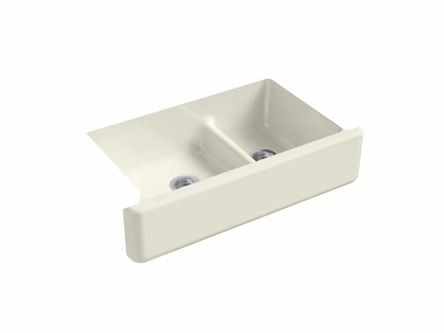 WHITEHAVEN® SELF-TRIMMING® SMART DIVIDE® 35-11/16 X 21-9/16 X 9-5/8 INCHES UNDER-MOUNT LARGE/MEDIUM DOUBLE-BOWL KITCHEN SINK WITH TALL APRON - Image 6